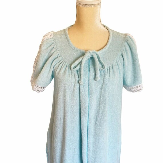 Vintage Baby Blue Terry Cloth House Dress Robe Cover … Gem