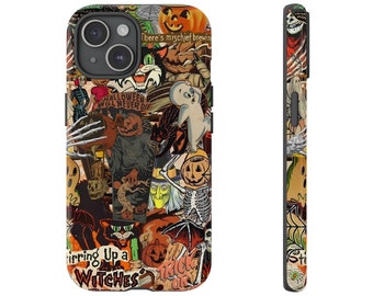 Vintage Style Halloween Collage Phone Case, Goth, Gothic Style, Alt, Halloween Lover, iPhone, Samsung Galaxy, Google Pixel, Phone Cover