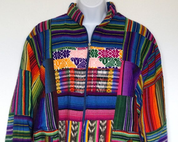 Vintage 80's 90's Womens Bomber Colorful Ethnic St