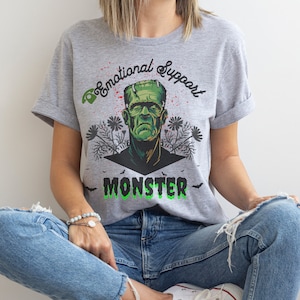 Funny Frankenstein T-Shirt, Emotional Support Monster Tee, Funny Horror Shirt, Classic Monster T-Shirt, Horror Movie Shirt, Horror Tee
