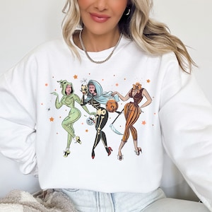Vintage Halloween Pin up Sweatshirt, Vintage Look, Retro, Vintage, Pin Up Shirt, Rockabilly, Aesthetic, Alt Clothing, Halloween Crewneck