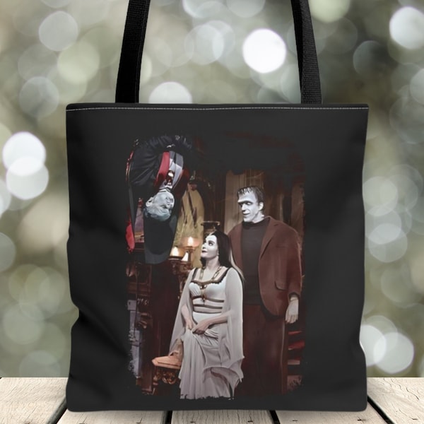 Iconic The Munsters Tote Bag, Horror Lover, Goth Style, Gothic, Rockabilly, Aesthetic, Classic Horror, Lily Munster, Retro Horror, Gift Idea