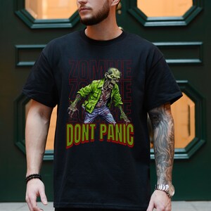 Camiseta de zumbi de terror, camiseta de morto-vivo, camiseta gótica, camiseta de terror, presente para amante de zumbis, fã de terror, vibrações retrô, camiseta assustadora, presente para fã de terror