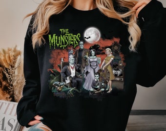Goth The Munsters Sweatshirt, Eerie, Gothic Sweatshirt, Alt Sweatshirt, Horror, Gothic Romance, Retro, Vintage Charm, Classic TV , Nostalgia