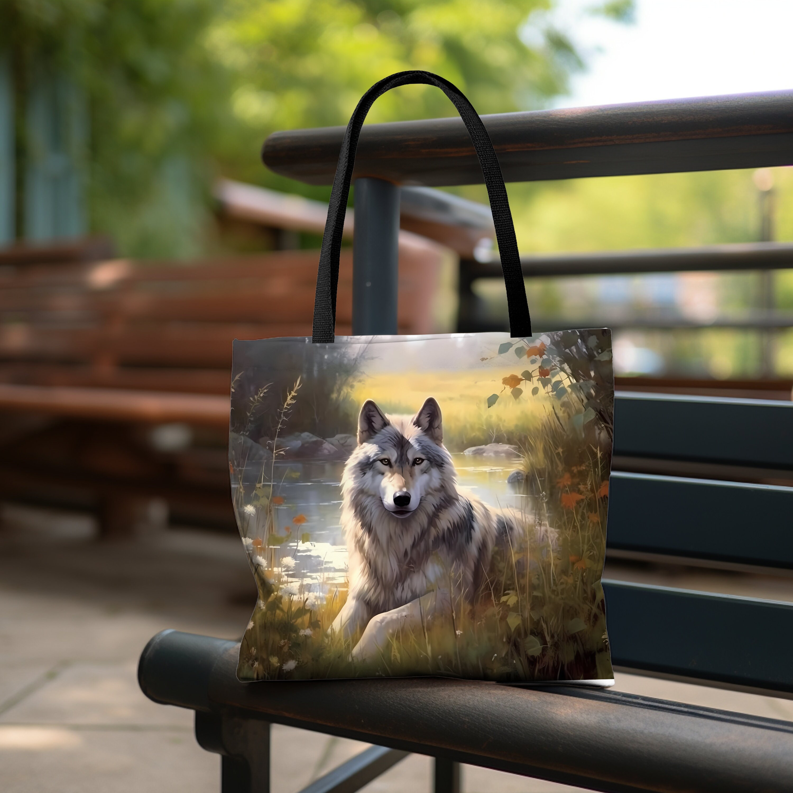 Wolf Tote Bags - Etsy