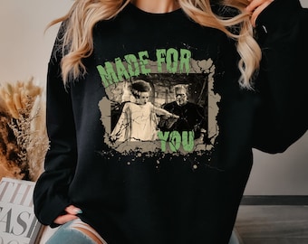 Frankenstein and The Bride Sweatshirt, Bride of Frankenstein, Horror, Goth Sweatshirt, Alt Sweatshirt, Frankenstein Sweatshirt, The Monster