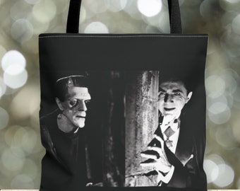 Sac fourre-tout Frankenstein et Dracula, monstres classiques, amateur d'horreur, goth, style gothique, rockabilly, alt, esthétique, horreur classique, idée cadeau