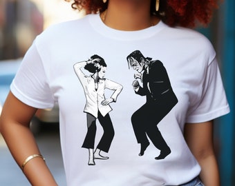 Frankenstein and Bride Pulp Fiction T-Shirt, Bride of Frankenstein, Rockabilly, Psychobilly, Classic Monsters, Universal Monsters, Horror