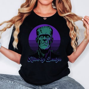Frankenstein Retro Style T-Shirt, Vintage Look, Horror Shirt, Rockabilly Shirt, Goth Shirt, Alt Clothing, Gift for Horror Lover, Retro Vibes
