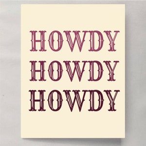 Howdy Maroon Card, Western Card, Country Stationary, Texas A&M Card, Cowboy Birthday Card, Any Occasion Card, Aggie Card