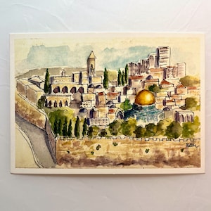 Wall art, Israel art, Jerusalem print, Israel Card, Jerusalem, Christian art, Jerusalem Art, Pray for Israel, Holy Land artwork, Jesus art
