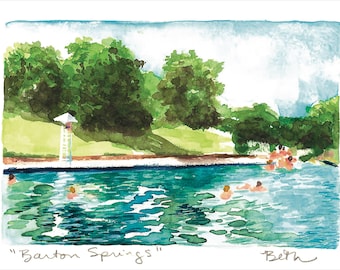 Wall art, Barton Springs, Austin Texas, Austin swimming spot, spring fed pool in downtown Austin, Fresh cold spring water, Polar plunge