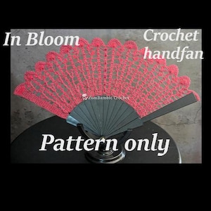 Éventail au crochet en fleurs - Éventail au crochet - Modèle PDF - Éventail - Éventail dentelle au crochet - Modèle d&#39;éventail au crochet