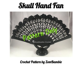 Skull Hand Fan Crochet Pattern - PDF Pattern - Gothic Accessories - Skull Fan Pattern