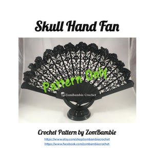 Skull Hand Fan Crochet Pattern - PDF Pattern - Gothic Accessories - Skull Fan Pattern