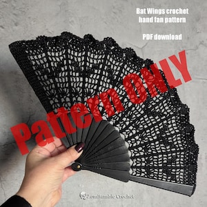 Éventail au crochet Ailes de chauve-souris - Éventail au crochet - Modèle PDF - Éventail - Éventail dentelle au crochet - modèle d&#39;éventail au crochet - chauves-souris