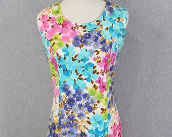 1960s Floral Sheath Dress by Jaree Classics - Preppy Shift Dress - 60s Day Dress - Size M
