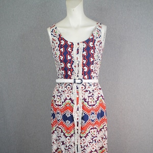 1960s 1970s Mid Century Mod Maxi Dress by A California Poppy Retro Op Art image 1