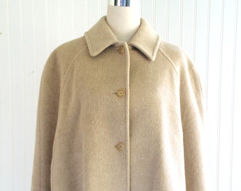 1960-70s - PENDELTON - Wool Cape - Coat - Taupe - Beige - Marked size M