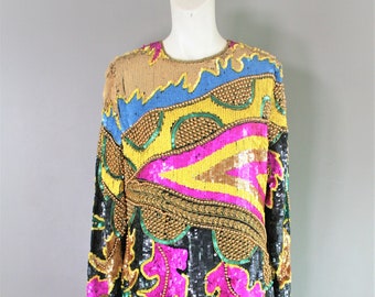 High Beam - Heavily Beaded - Cocktil Dress -  Estimated size 12/14