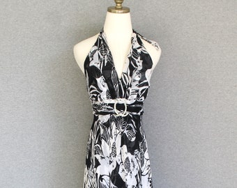 black floral long sleeve dress Adrianna Papell Floral Chiffon Midi Dress