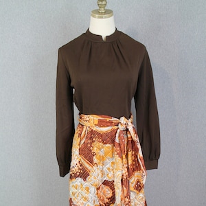 1960er 1970er Gestepptes Hostess Kleid - Mid Century Mod Maxi - Retro - Cocktail Party - Hollywood Regency