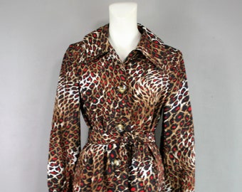 Predator - Leopard Print - Trench Coat - Marked size 4 - Ellen Tracy