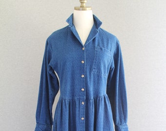 1980s - Denim - Cotton - Cottagecore - by LL Bean - Marked size 6