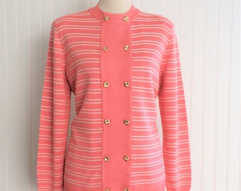 1980s  Sweater Dress - 2 Piece - by Vivanti - Marked size 12 - Peachy Pink