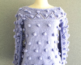 Lavender - Hand Knit - Pull Over Sweater