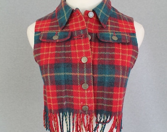 Vest - Wool Plaid - Cropped - by Gap - Marked size Small