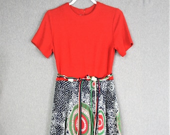 1970s - Color Blocked - Vestido de anfitriona - Vestido de fiesta en el patio - Maxi de verano - M estimado 8/10