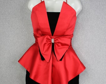 Saucy  - Red/Black - Cocktail Dress - Formal - by Night Way - Estimated XXS/XS