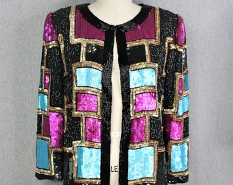 Beaded - Sequined - Cocktail Jacket - by Carina  - Sparkle - Trophy Jacket