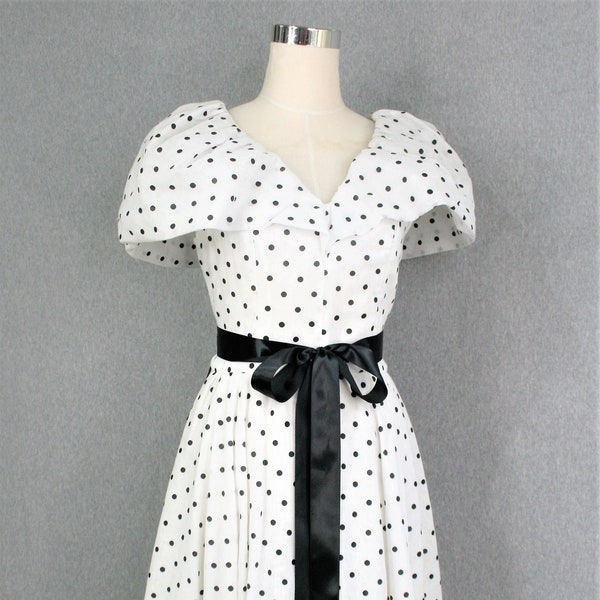 Derby Dress - Polka-dot - Cotton Organza - Tea-Party Dress - Estimated size 12