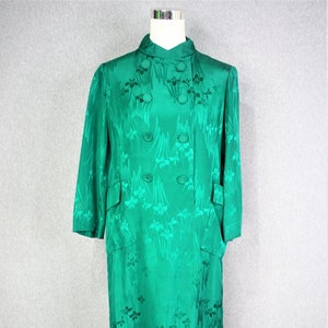 1960&#39;s - DYNASTY - Seide - Gefüttert - Cocktailkleid - Hostessenkleid - Mid Century Modern - Kaftan - Abgesetzte Größe 8