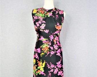 1970s - Leslie Fay - Patio Dress - Hostess Dress - Maxi - Chinoiserie - Estimated 4/6