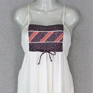 1970s - Night Gown - Patchwork - Hippie - Cottagecore - Nylon Nightie - by BERKLEIGH JUNIORS - Estimated XS