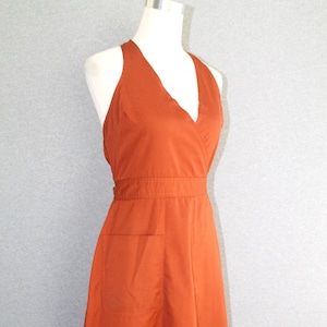 1970s Rust Wrap Dress Halter Dress by Fashion World Marked size M image 1