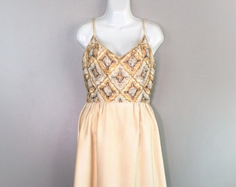 Malcolm Starr -1960's - Beaded Evening Gown - Cocktail Gown , Formal - Geschatte maat XS/S