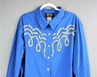 Urban Cowgirl - Blue - Button Yoke - Bob Mackie - Marked size 2X