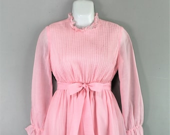 Spill the Tea- 1970s - Cotton Organza  Johnathan Logan Petite - Estimated size XS 0/2 - Party Dress