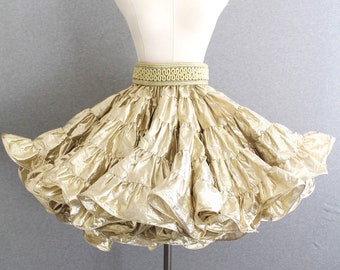 GOLD - 50 yd, 18" - Gold Lame Petticoat - by Crystal Magic - Marked size M-L - Drawstring Waist