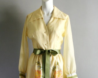 1960s-1970s Mid Century Mod Hostess Dress by Shaheen - Size 12