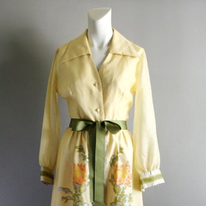 1960er-1970er Jahre Mid Century Mod Hostess Kleid von Shaheen - Größe 12