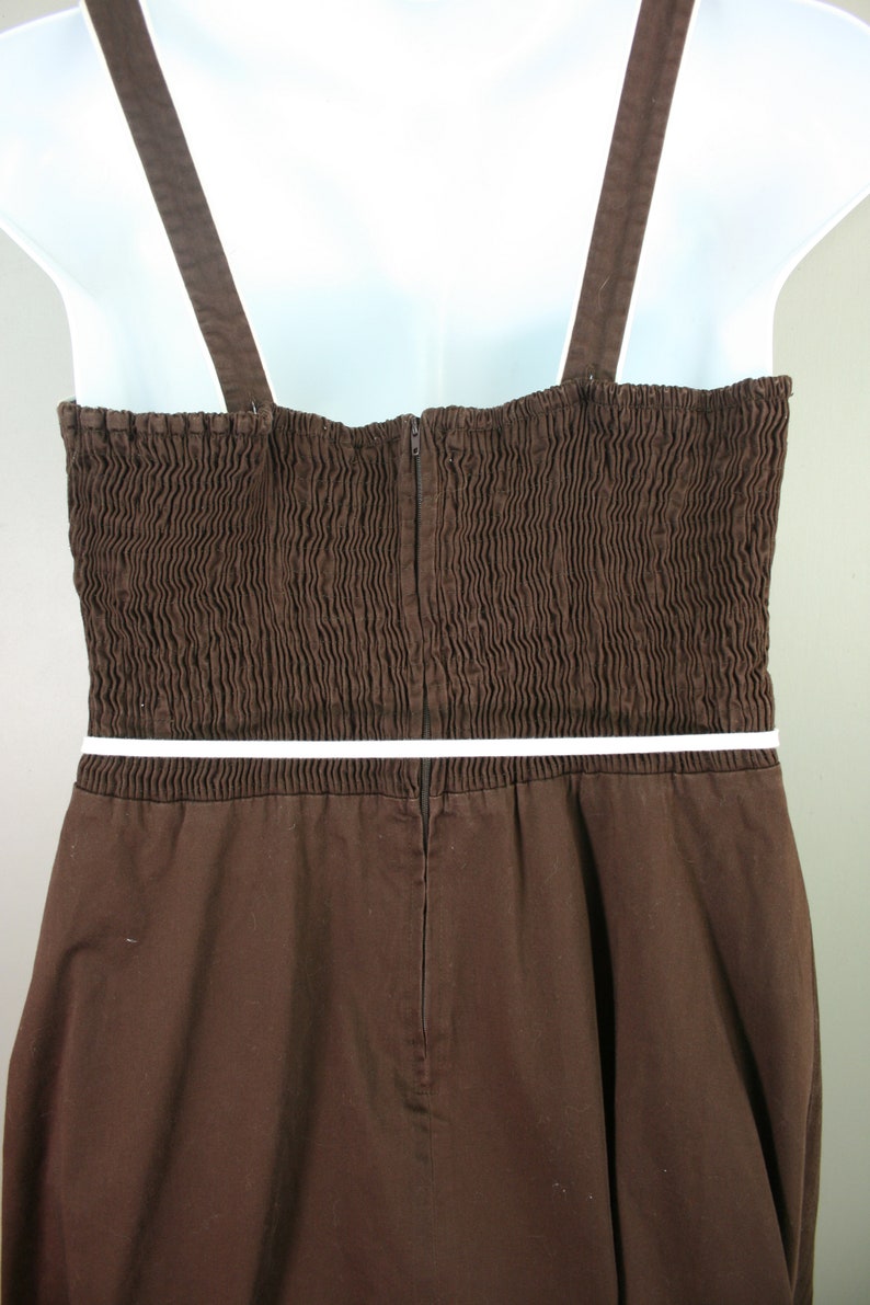 Hershey's Kiss Brown Sundress Cotton Circa 1970-80 by R&K Marked size 16 image 3