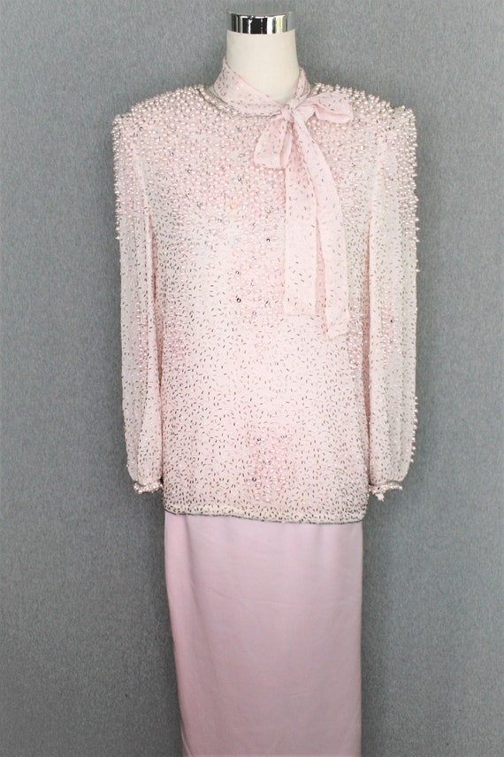 Judith Ann Creations - Pink - Pearl Beading - Silk