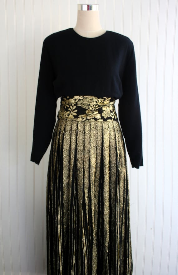 GOLD - Circa 1980's - Gold Lame - Cocktail Gown - Formal Party Dress - by  Elgene Alexander - Marked Size 14 - Etsy