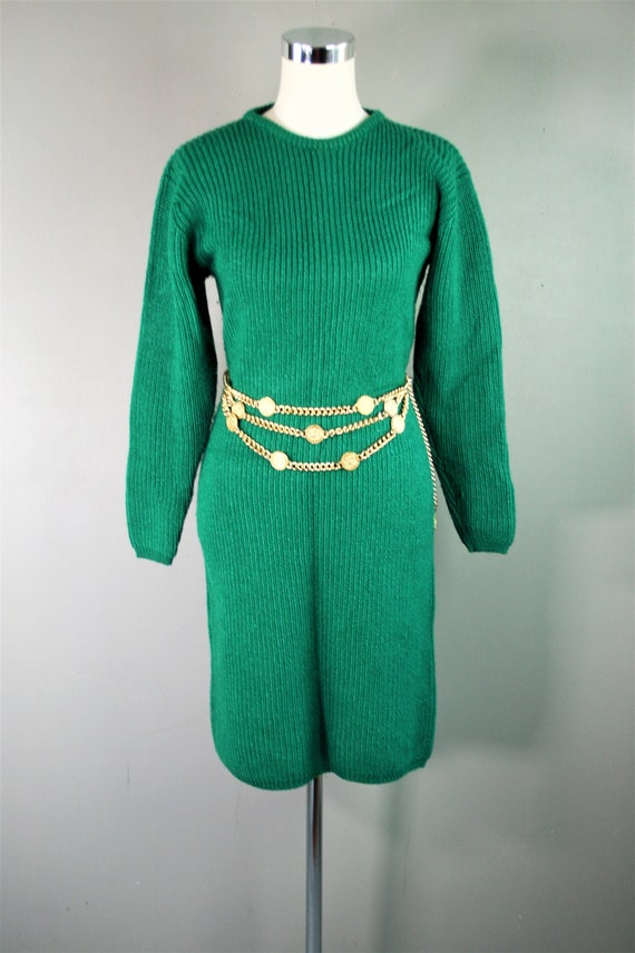 The Color of Money - Kelly Green Sweater Dress - … - image 1