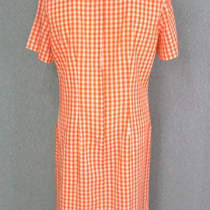 1960s Gingham Embroidered Shift Estimated size image 4
